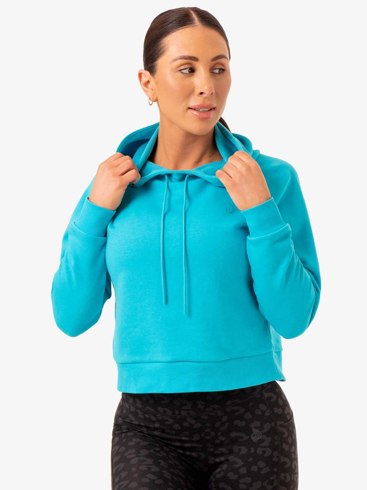 Sweat à Capuche Ryderwear Ultra Pullover Turquoise Femme | GDB-54614881