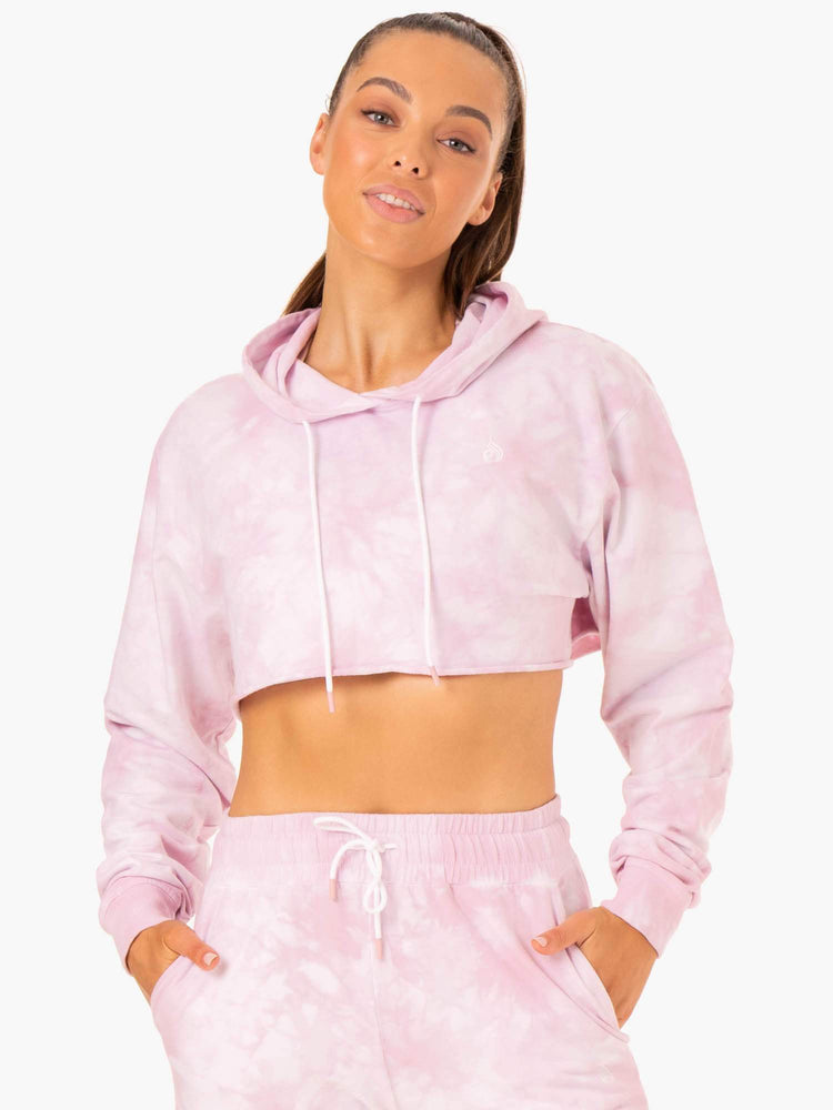 Sweat à Capuche Ryderwear Tie Dye Pullover Rose Femme | EIE-58947856