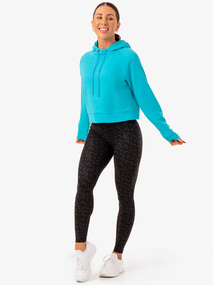 Sweat à Capuche Ryderwear Ultra Pullover Turquoise Femme | GDB-54614881