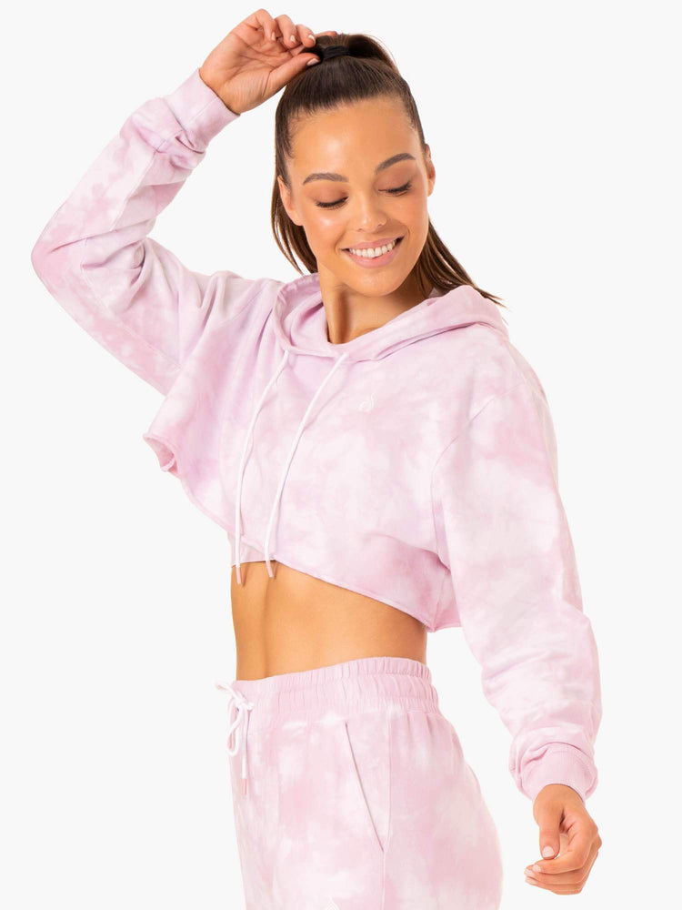 Sweat à Capuche Ryderwear Tie Dye Pullover Rose Femme | EIE-58947856