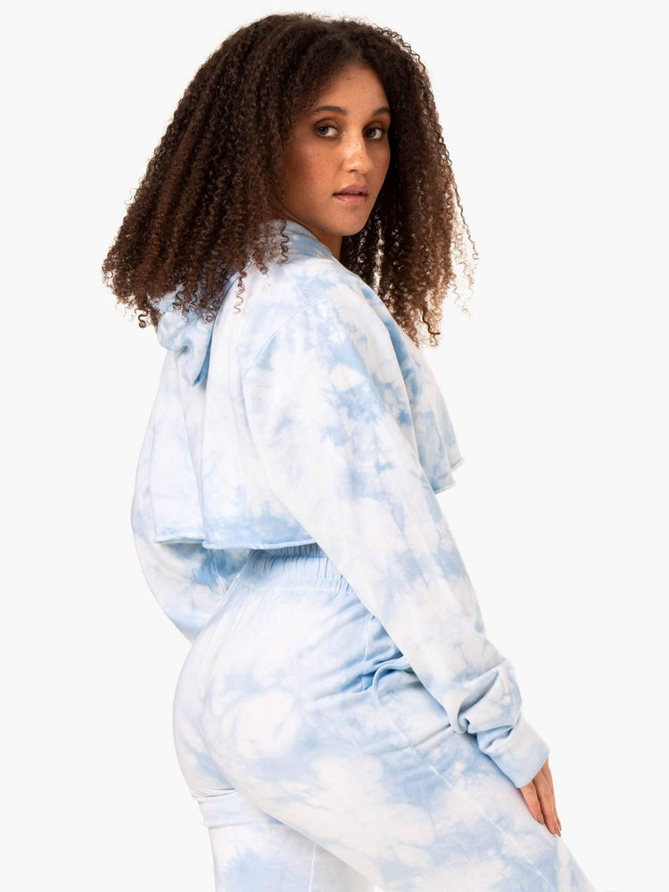 Sweat à Capuche Ryderwear Tie Dye Pullover Bleu Femme | SMR-72814736