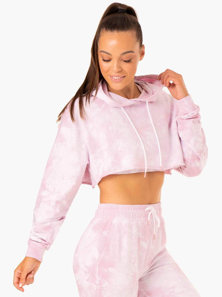 Sweat à Capuche Ryderwear Tie Dye Pullover Rose Femme | EIE-58947856