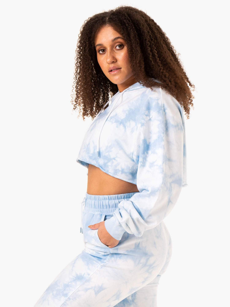 Sweat à Capuche Ryderwear Tie Dye Pullover Bleu Femme | SMR-72814736