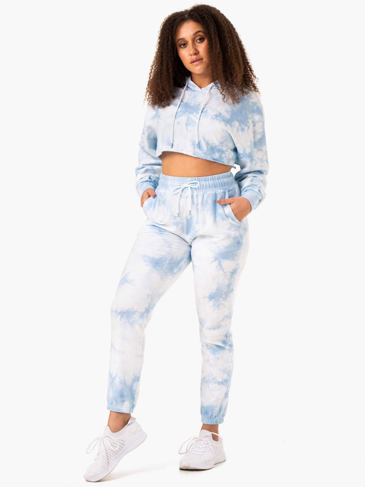 Sweat à Capuche Ryderwear Tie Dye Pullover Bleu Femme | SMR-72814736