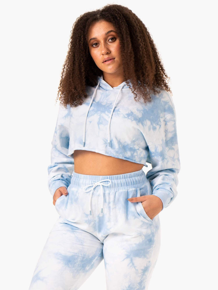 Sweat à Capuche Ryderwear Tie Dye Pullover Bleu Femme | SMR-72814736