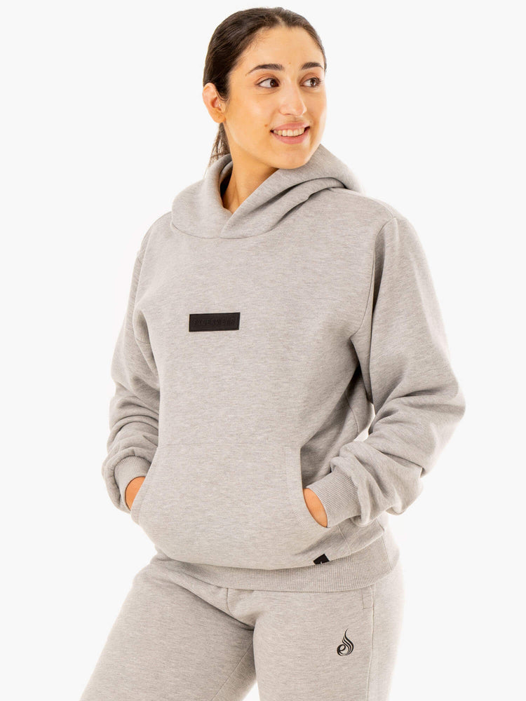 Sweat à Capuche Ryderwear Pullover Grise Femme | AHN-37165962