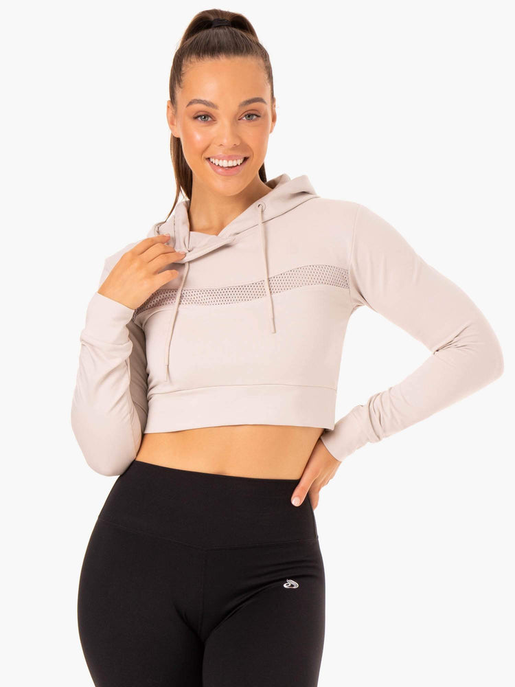 Sweat à Capuche Ryderwear Hybrid Fitted Blanche Femme | SZQ-88995222