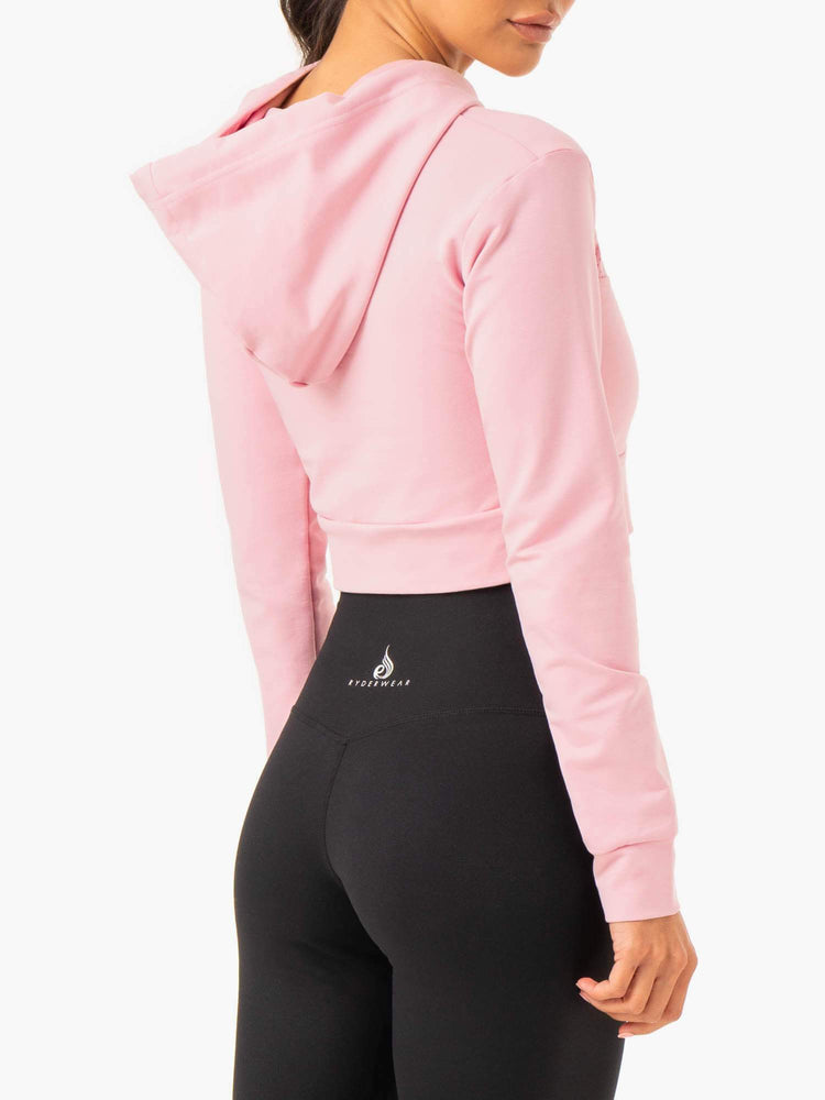 Sweat à Capuche Ryderwear Hybrid Fitted Rose Femme | SWD-41579695