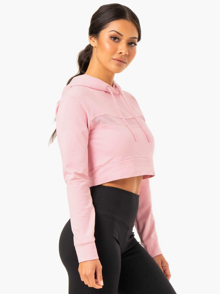 Sweat à Capuche Ryderwear Hybrid Fitted Rose Femme | SWD-41579695