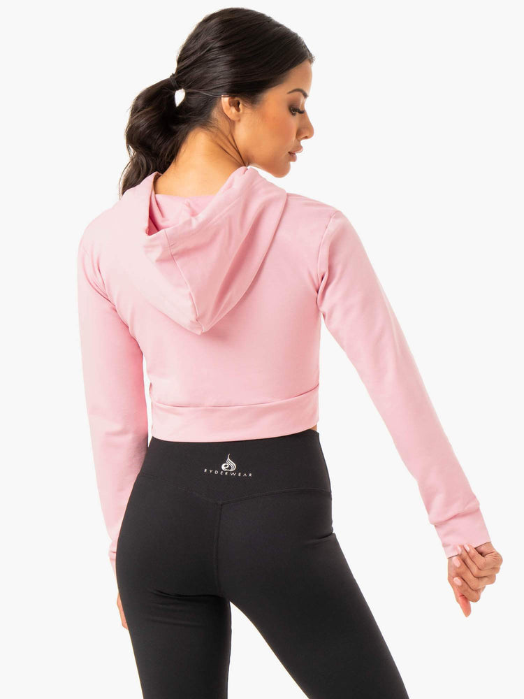 Sweat à Capuche Ryderwear Hybrid Fitted Rose Femme | SWD-41579695