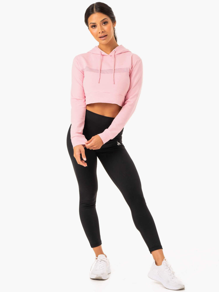 Sweat à Capuche Ryderwear Hybrid Fitted Rose Femme | SWD-41579695