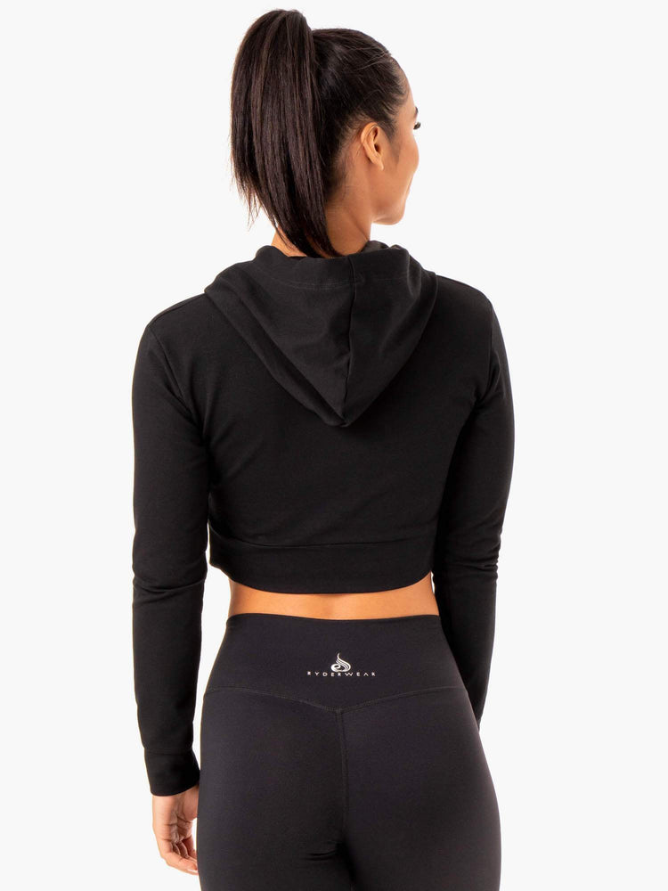 Sweat à Capuche Ryderwear Hybrid Fitted Noir Femme | FKN-85151998