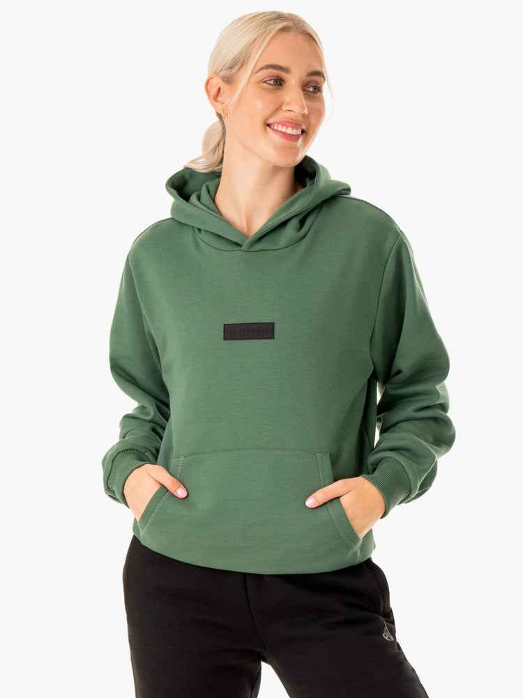 Sweat à Capuche Ryderwear Pullover Vert Femme | PUW-38373258