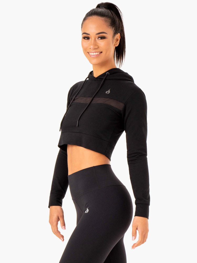 Sweat à Capuche Ryderwear Hybrid Fitted Noir Femme | FKN-85151998