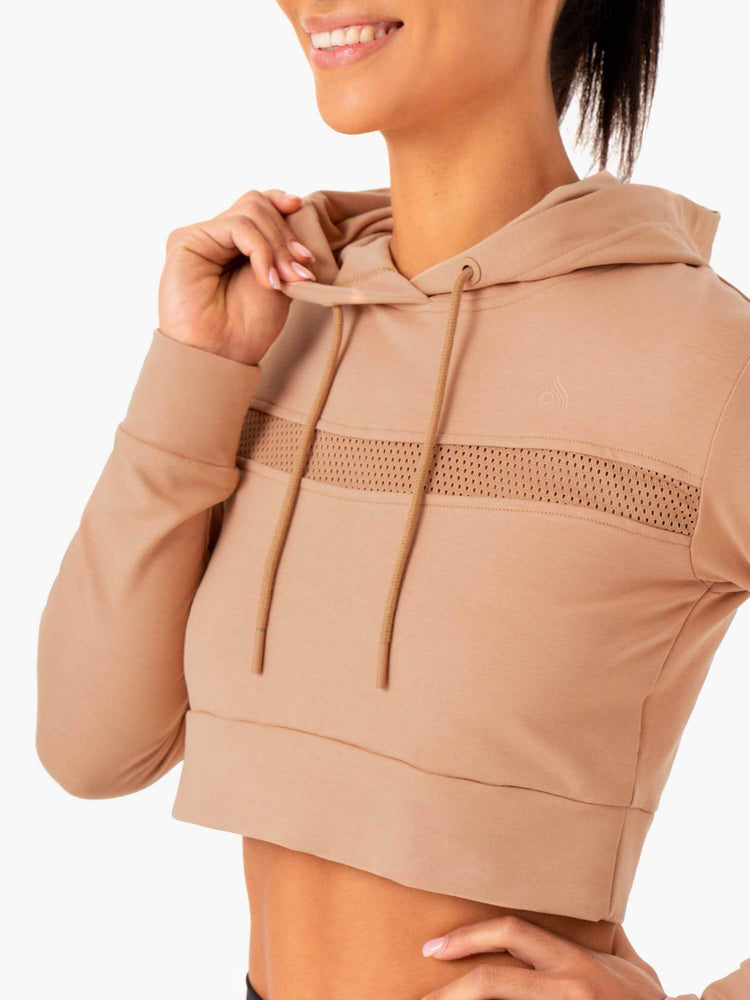 Sweat à Capuche Ryderwear Hybrid Fitted Marron Femme | LGA-29567921