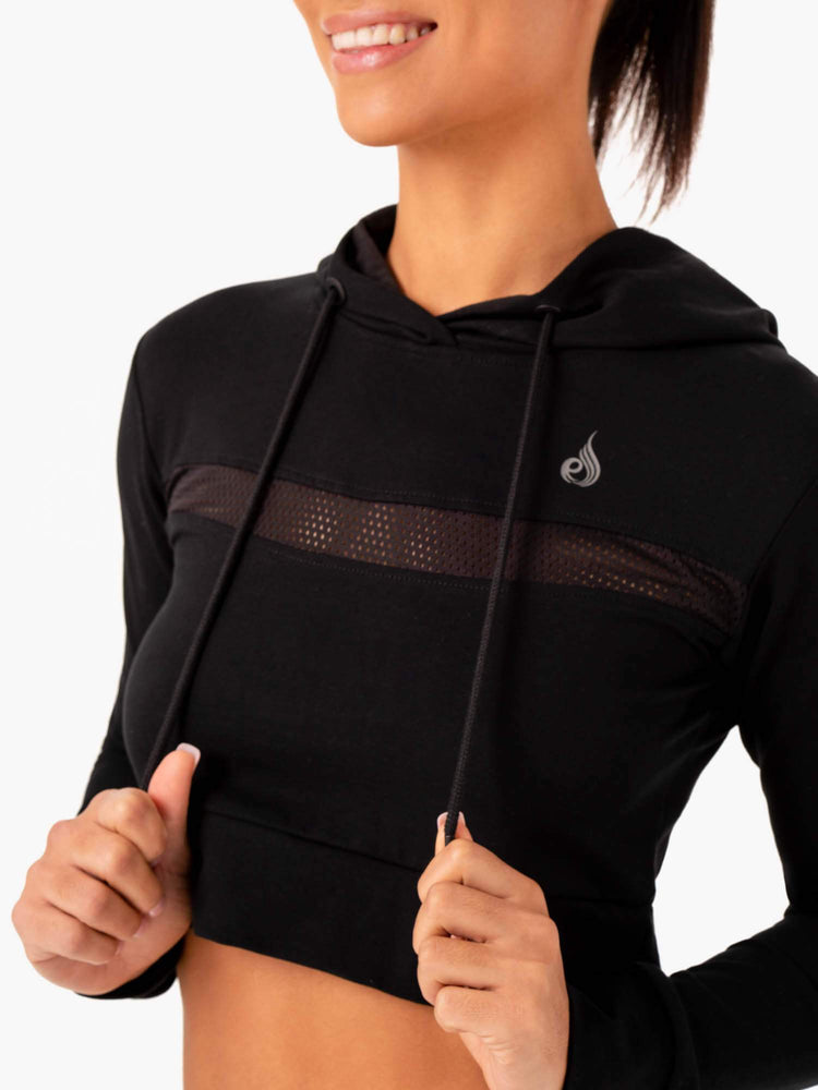 Sweat à Capuche Ryderwear Hybrid Fitted Noir Femme | FKN-85151998