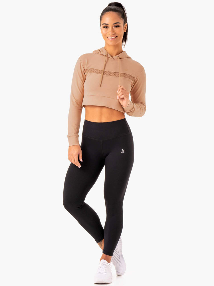 Sweat à Capuche Ryderwear Hybrid Fitted Marron Femme | LGA-29567921