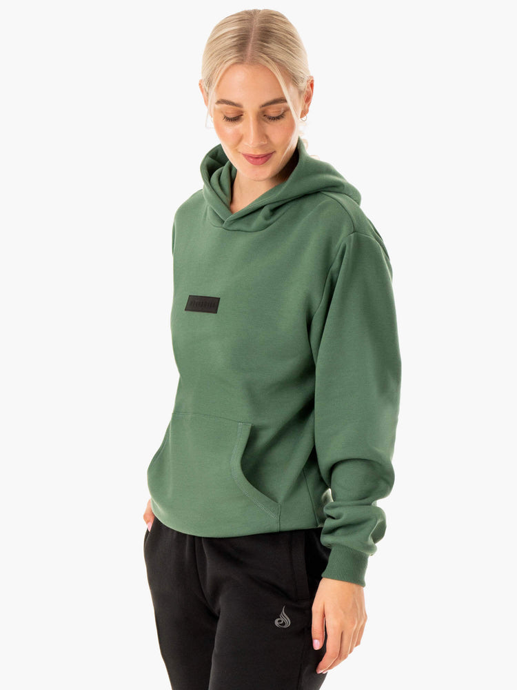 Sweat à Capuche Ryderwear Pullover Vert Femme | PUW-38373258