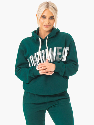 Sweat à Capuche Ryderwear Block Oversized Vert Femme | MOT-50885902