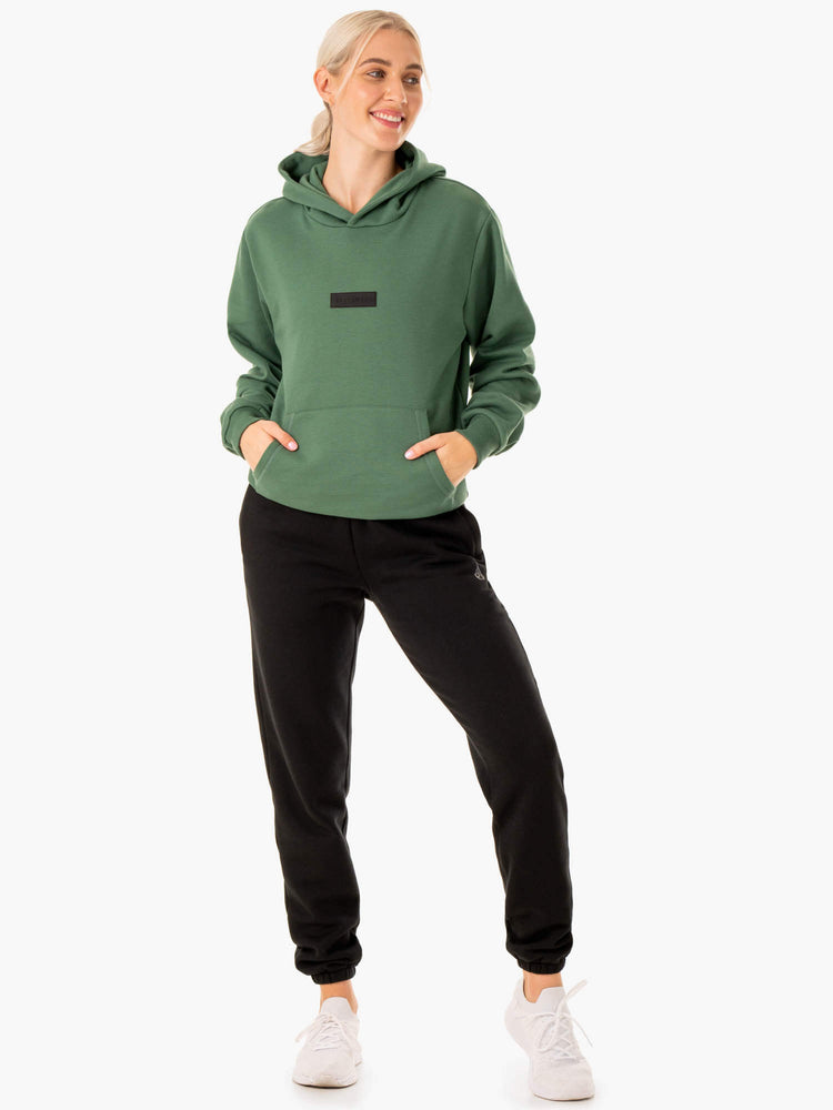 Sweat à Capuche Ryderwear Pullover Vert Femme | PUW-38373258