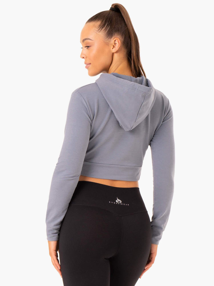 Sweat à Capuche Ryderwear Hybrid Fitted Bleu Femme | YSW-14924499