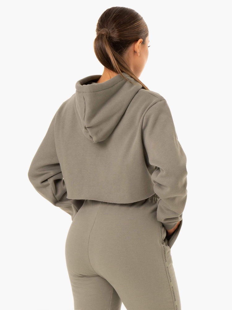 Sweat à Capuche Ryderwear Base Pullover Kaki Femme | HOW-81314025