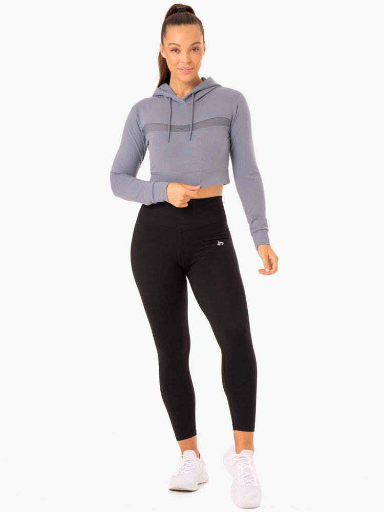 Sweat à Capuche Ryderwear Hybrid Fitted Bleu Femme | YSW-14924499