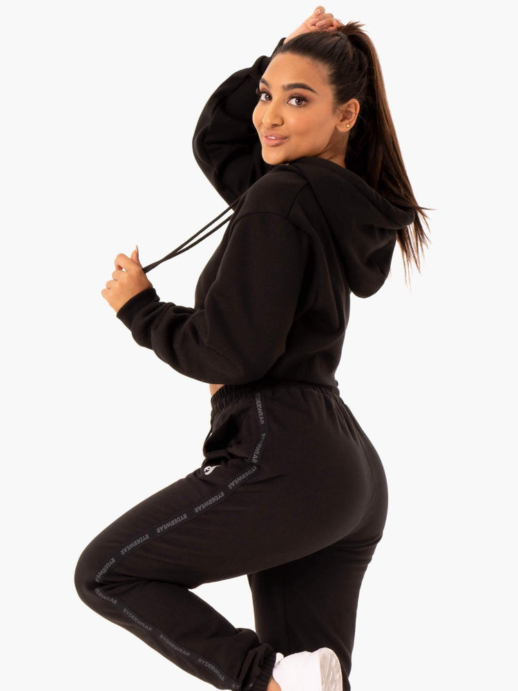 Sweat à Capuche Ryderwear Base Pullover Noir Femme | RTD-13025014