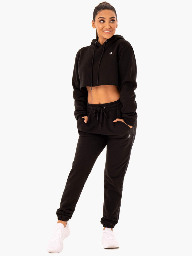 Sweat à Capuche Ryderwear Base Pullover Noir Femme | RTD-13025014