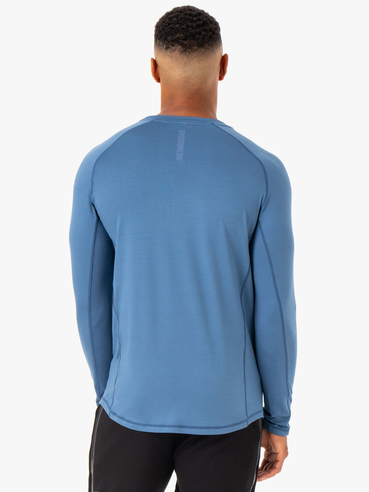 Hauts Ryderwear Enhance Long Sleeve Course Bleu Homme | OJC-62449568