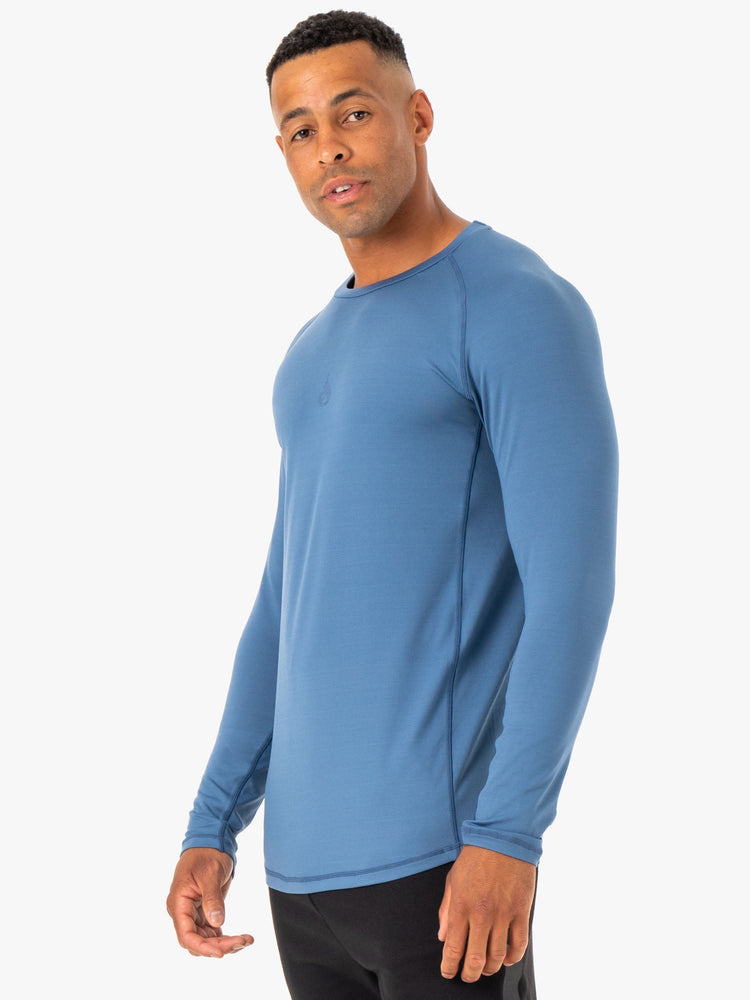 Hauts Ryderwear Enhance Long Sleeve Course Bleu Homme | OJC-62449568