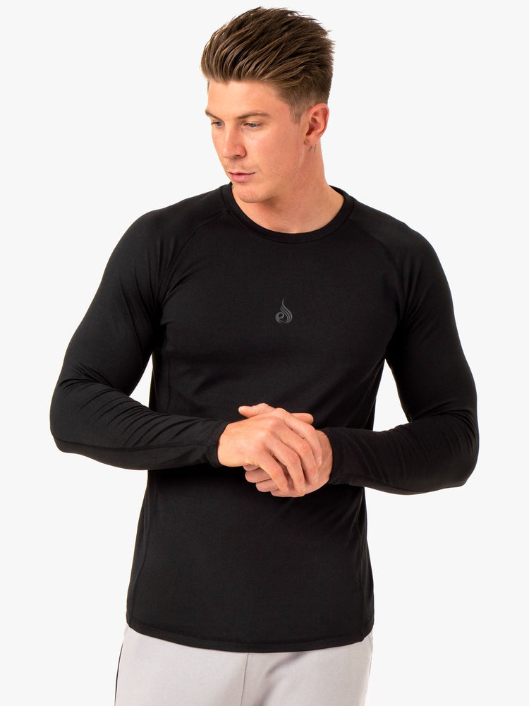 Hauts Ryderwear Enhance Long Sleeve Course Noir Homme | TRT-02304958