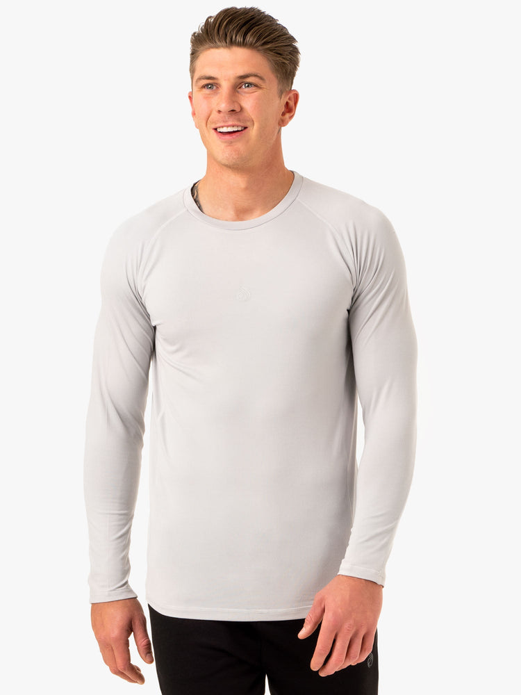 Hauts Ryderwear Enhance Long Sleeve Course Grise Homme | OSG-16503624