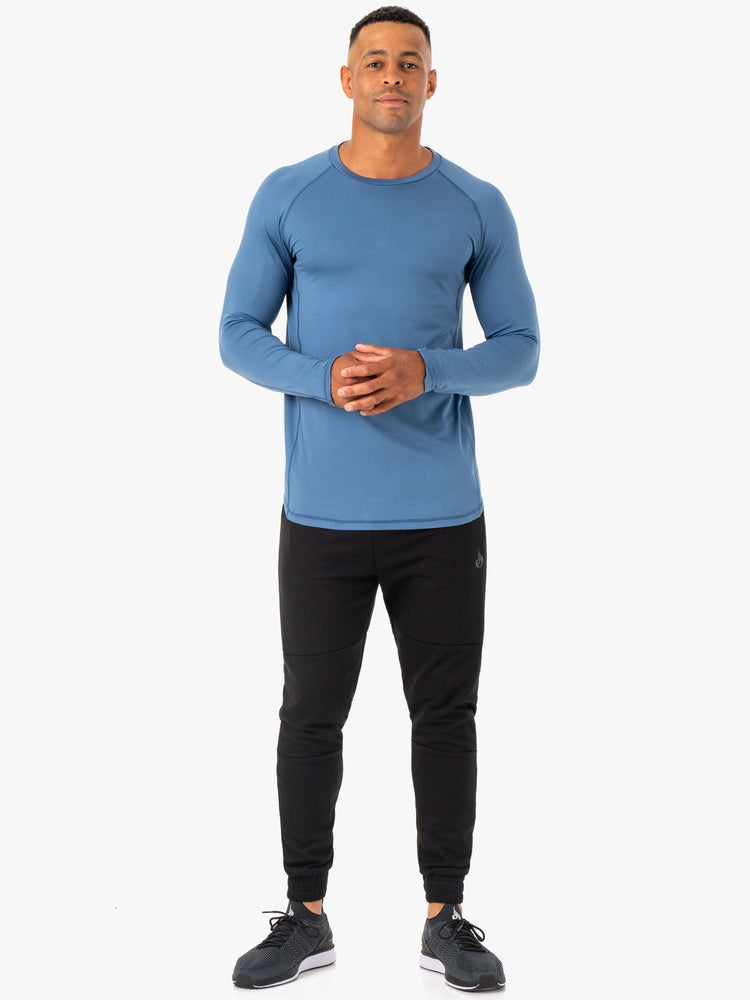 Hauts Ryderwear Enhance Long Sleeve Course Bleu Homme | OJC-62449568