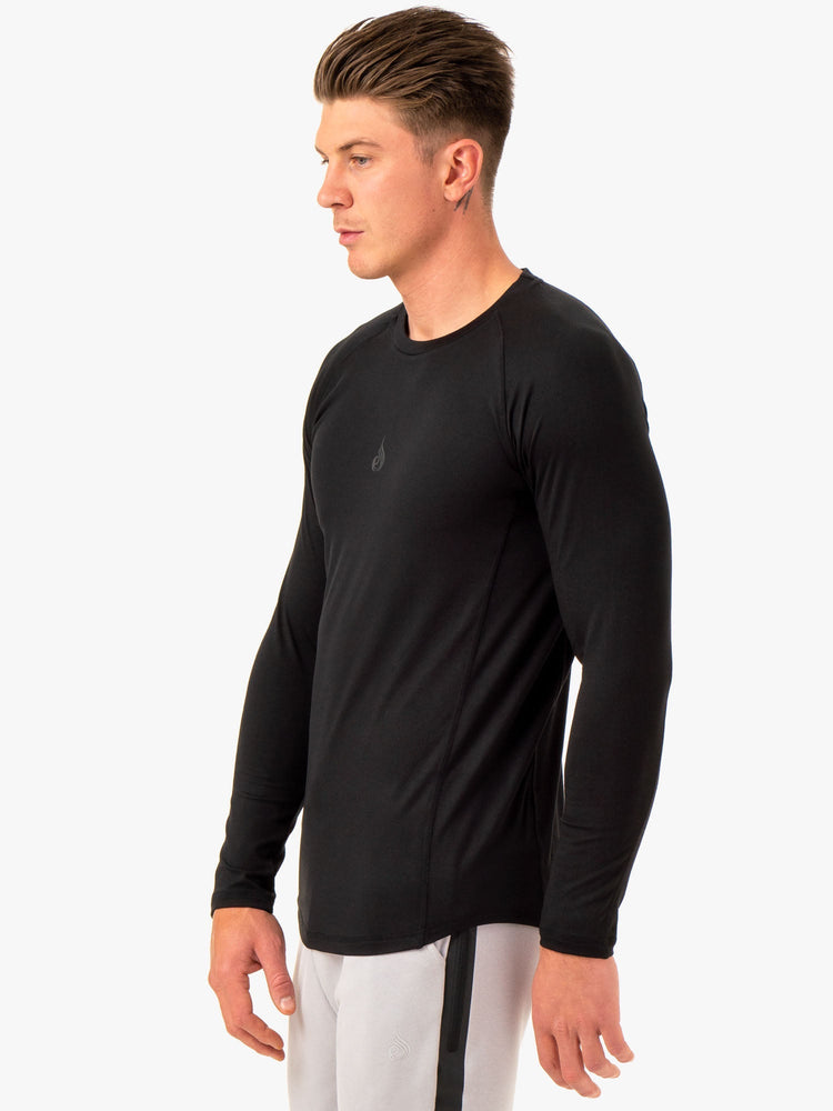 Hauts Ryderwear Enhance Long Sleeve Course Noir Homme | TRT-02304958