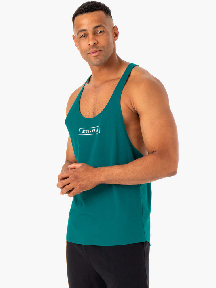 Debardeur Ryderwear Recharge Stringer T-Back Turquoise Homme | HPP-73880274