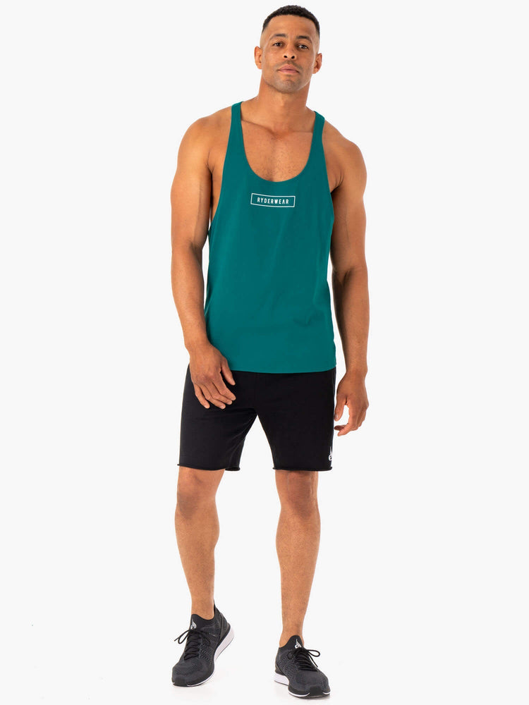 Debardeur Ryderwear Recharge Stringer T-Back Turquoise Homme | HPP-73880274