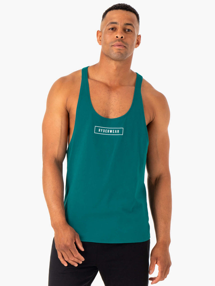 Debardeur Ryderwear Recharge Stringer T-Back Turquoise Homme | HPP-73880274