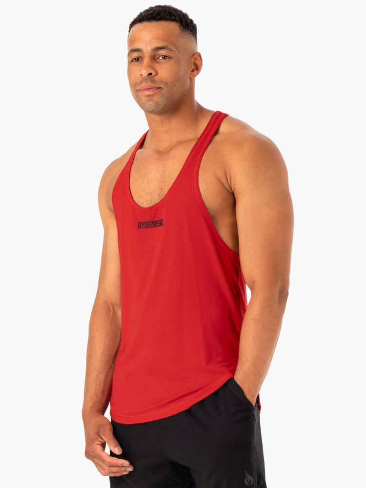 Debardeur Ryderwear Optimal Mesh T-Back Rouge Homme | TTJ-42169898