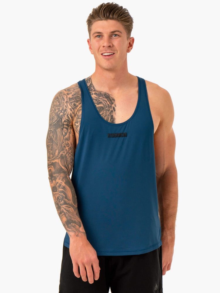 Debardeur Ryderwear Optimal Mesh T-Back Bleu Homme | LPE-09199683