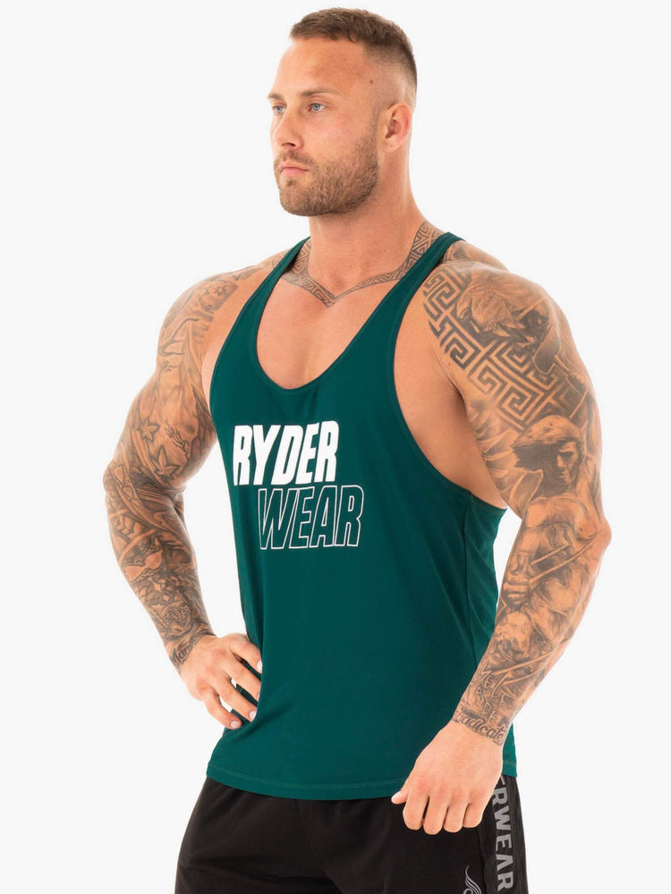 Debardeur Ryderwear Lift T-Back Stringer Turquoise Homme | CZW-80196069