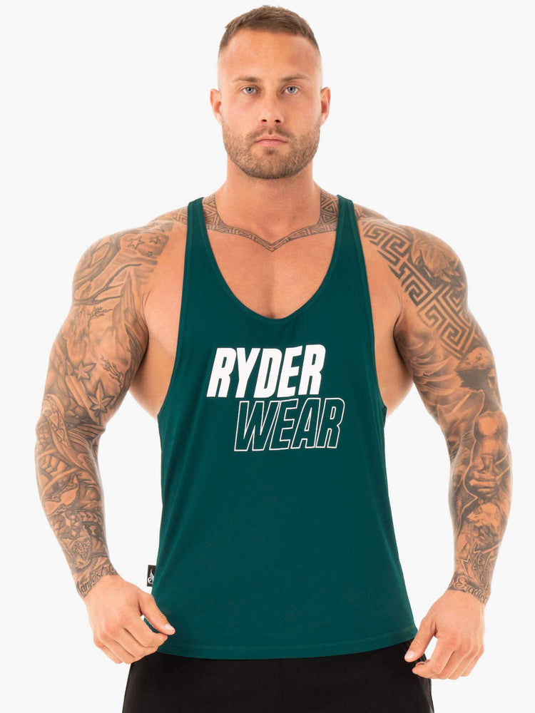 Debardeur Ryderwear Lift T-Back Stringer Turquoise Homme | CZW-80196069