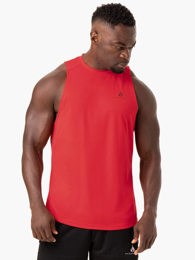 Debardeur Ryderwear Lift Mesh Baller Rouge Homme | NAT-30535099