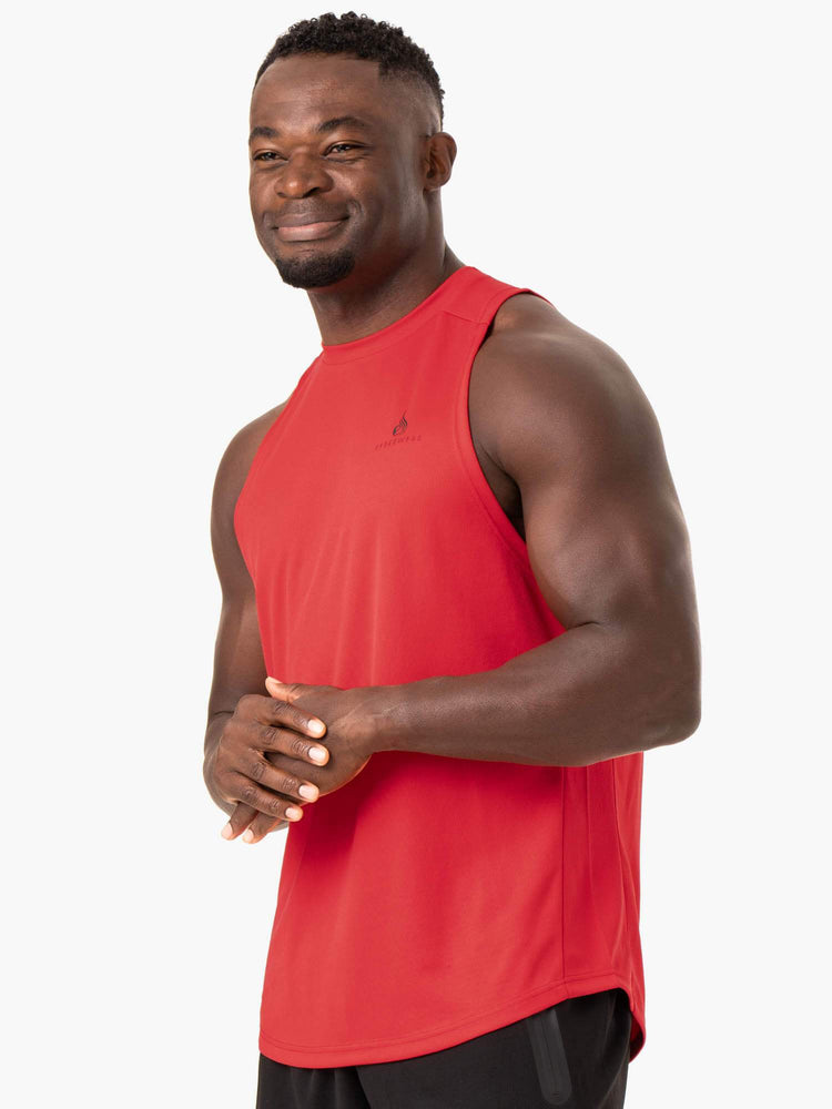 Debardeur Ryderwear Lift Mesh Baller Rouge Homme | NAT-30535099