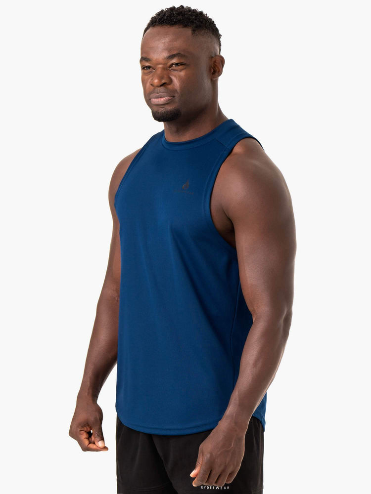 Debardeur Ryderwear Lift Mesh Baller Bleu Homme | WQE-74408229