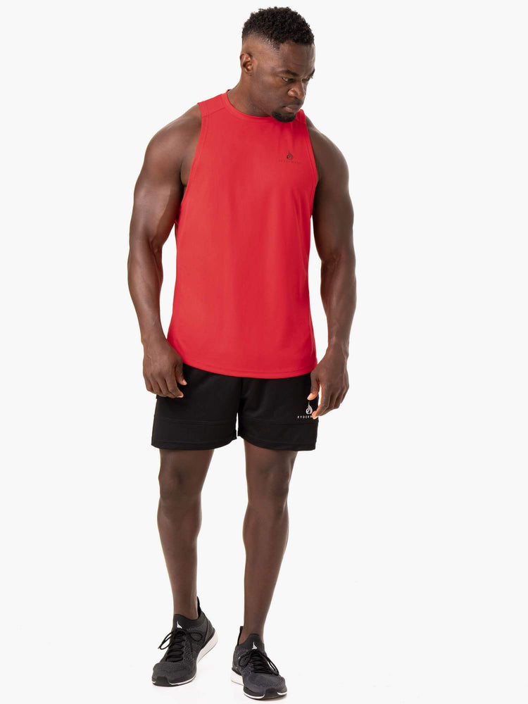 Debardeur Ryderwear Lift Mesh Baller Rouge Homme | NAT-30535099