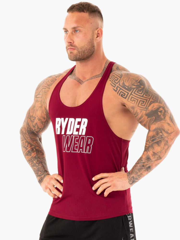 Debardeur Ryderwear Lift T-Back Stringer Bordeaux Homme | PAQ-33134640