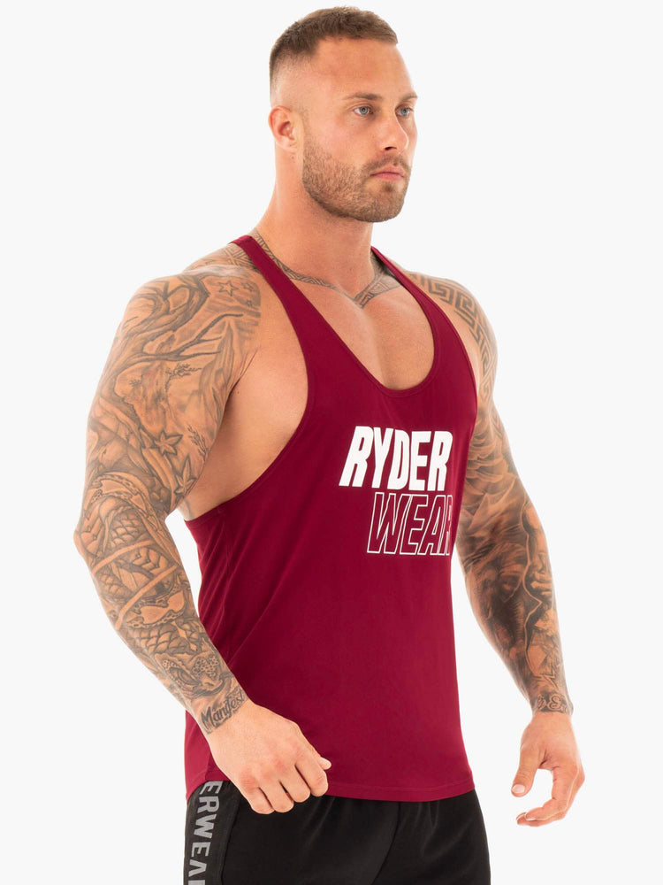 Debardeur Ryderwear Lift T-Back Stringer Bordeaux Homme | PAQ-33134640