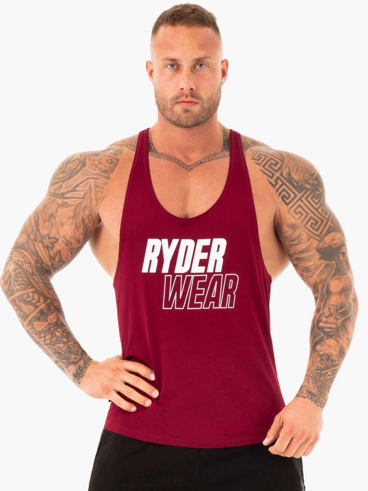 Debardeur Ryderwear Lift T-Back Stringer Bordeaux Homme | PAQ-33134640