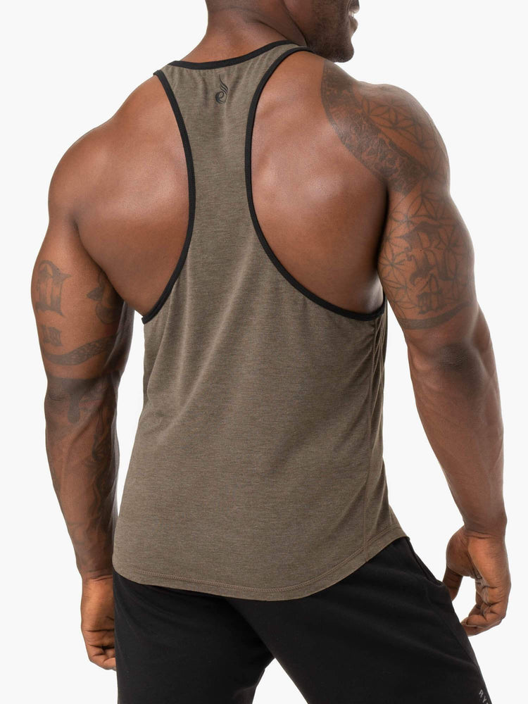 Debardeur Ryderwear Iron Stringer T-Back Kaki Homme | FQZ-60618848